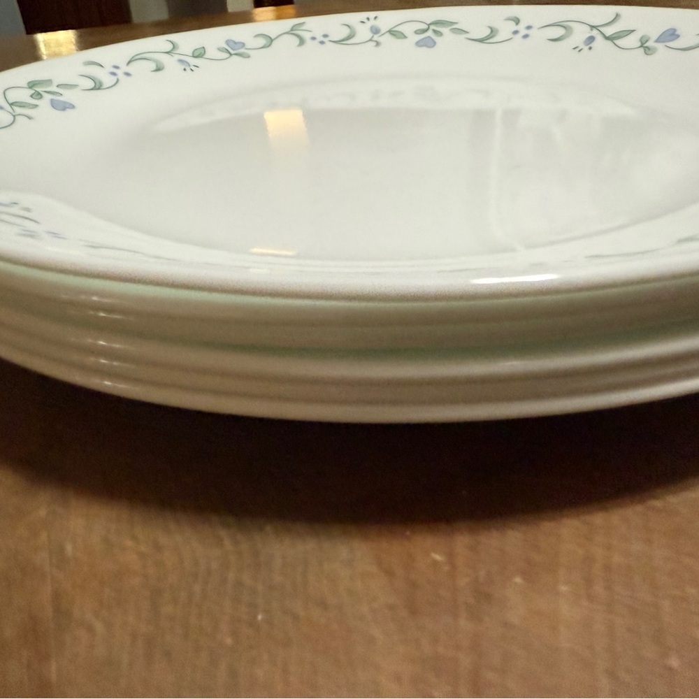 Corelle 10.25 White Dinner Plates Blue Country Cottage Floral Design set of 6 - Picture 14 of 16